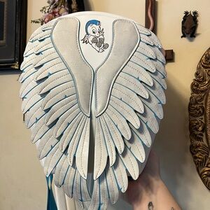 White and Blue Winged Backpack